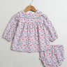 Sweetlime By AS Red & Blue Floral Print Organic Cotton Dress with a matching Bloomer. - SLG - DRESS - 01159_0 - 3M