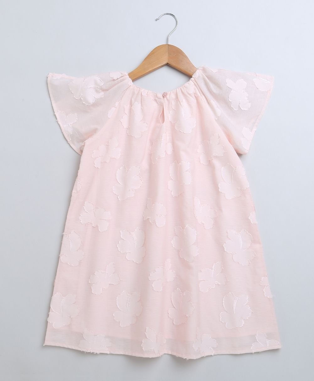 Sweetlime By AS Rose Pink Jacquard A - Line Cotton Dress - SLG - DRESS - 01059_1 - 2Y