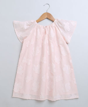 Sweetlime By AS Rose Pink Jacquard A - Line Cotton Dress - SLG - DRESS - 01059_1 - 2Y