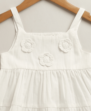Sweetlime By AS Snowdrop Sweetheart Organic Cotton Dress – White - 3 - 6 Month Girls Casual Dress