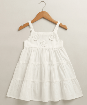 Sweetlime By AS Snowdrop Sweetheart Organic Cotton Dress – White - 3 - 6 Month Girls Casual Dress