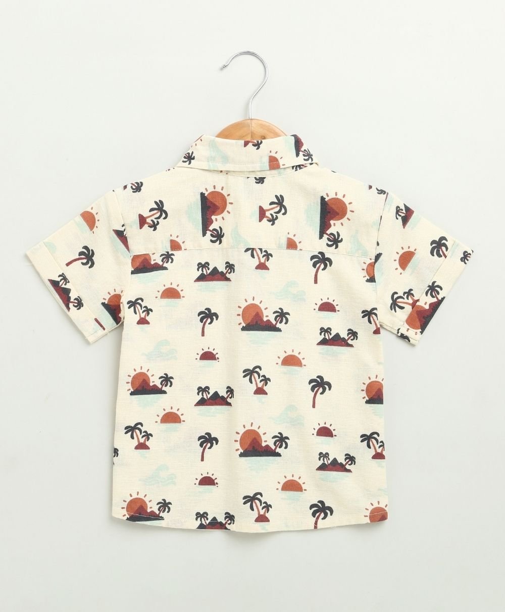 Sweetlime By AS Sunset Print Cotton Linen Co - ord Set. - SLB - CORD - 01202_0 - 6M