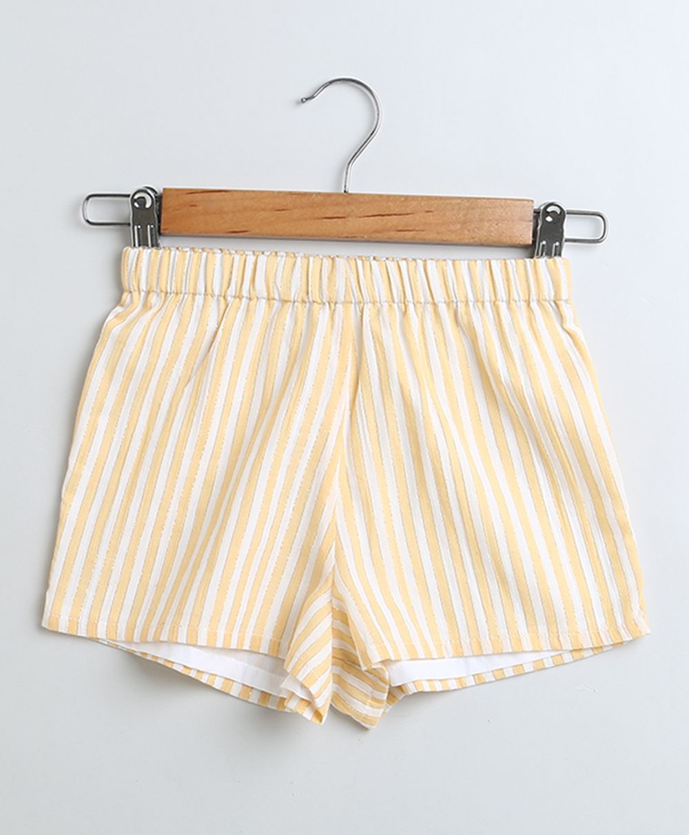 Sweetlime By As Yarn Dyed Cotton Lurex Yellow Striped Luxrex Co - ord Set - SLG - CO - ORD - 01062_9 - 12M