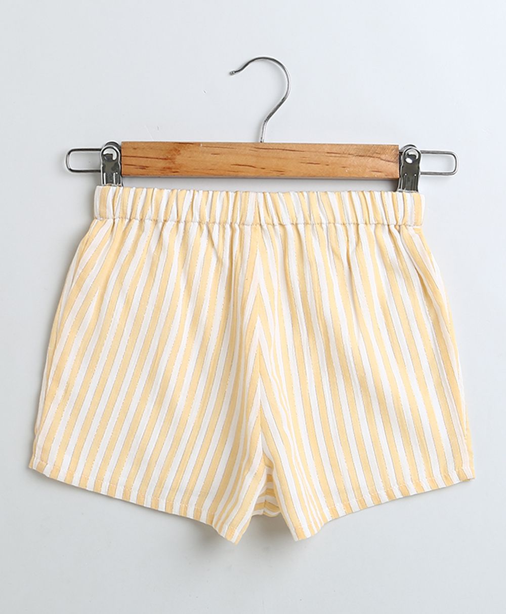 Sweetlime By As Yarn Dyed Cotton Lurex Yellow Striped Luxrex Co - ord Set - SLG - CO - ORD - 01062_9 - 12M