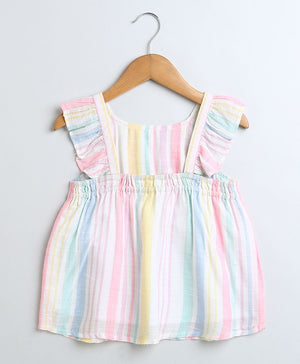 Sweetlime By AS Yarn Dyed Cotton Multi Coloured Striped Luxrex Co - ord Set. - SLG - CO - ORD - 01063_9 - 12M