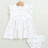 Sweetlime By AS Yellow Floral Embroidery Organic Cotton Co - ord Set - SLG - DRESS - 01196_0 - 6M