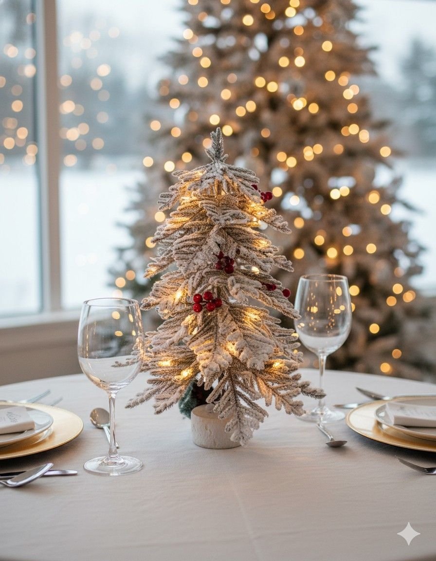 SWEN 2 feet LUCE tabletop Christmas tree with frosting and woodden base - Christmas Tree