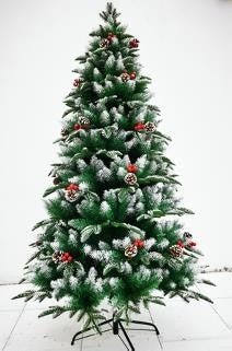 SWEN 4 feet NORTHLIGHT flocked christmas tree pinecones and cherries - Christmas Tree