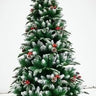 SWEN 4 feet NORTHLIGHT flocked christmas tree pinecones and cherries - Christmas Tree