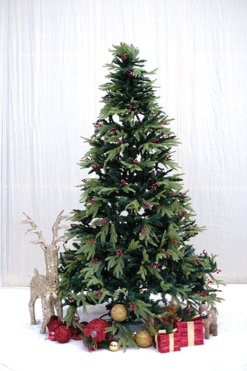 SWEN 8 feet RAZ christmas tree with cherries and dual color leaves - Christmas Tree