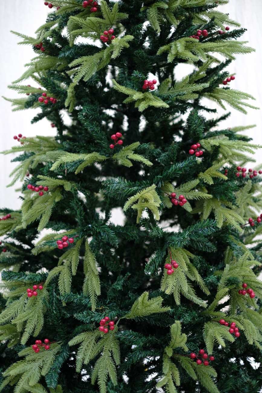 SWEN 8 feet RAZ christmas tree with cherries and dual color leaves - Christmas Tree