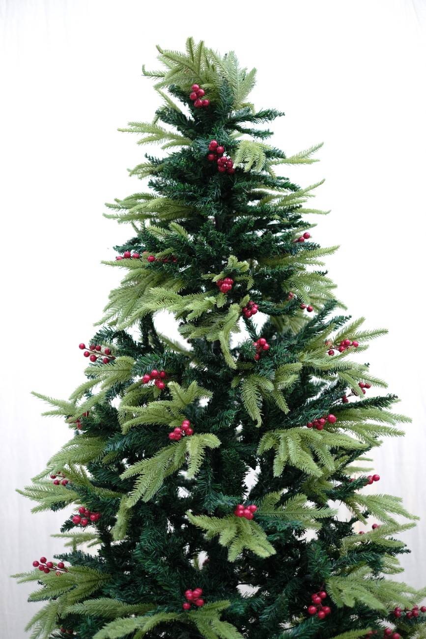 SWEN 8 feet RAZ christmas tree with cherries and dual color leaves - Christmas Tree