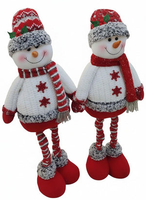 SWEN ALORA, Pack of 2 Cozy Plush Snowman Figures - Christmas Decor