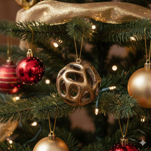 Swen BALIN , gold color decorative metal bauble for Christmas decorations - Tree ornament