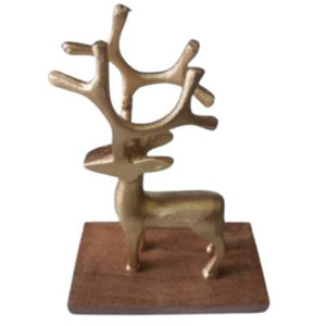 SWEN COMET Metal Table Top Reindeer With Wooden Base - Baby & Kids Furniture