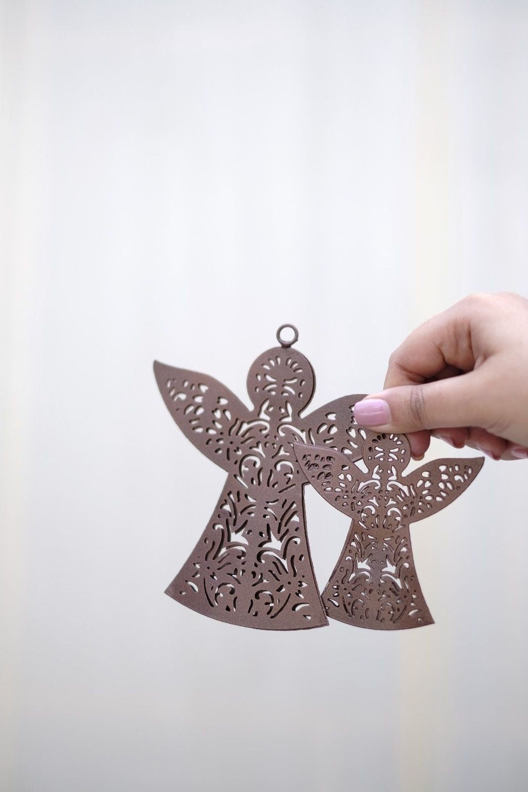 SWEN ELENA, pack of 2 Filigree Peace Angel Christmas Tree Ornaments - Tree ornament