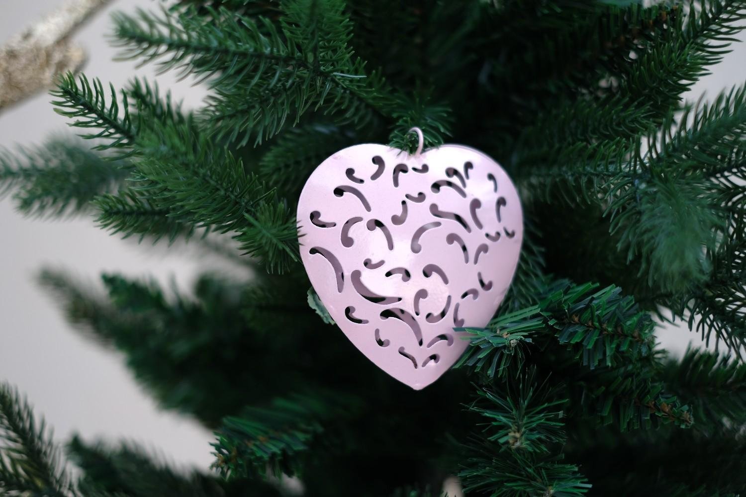 SWEN FLORIN, pack of 3 metal Christmas tree ornaments - Star, Snow flake, Heart - Tree ornament