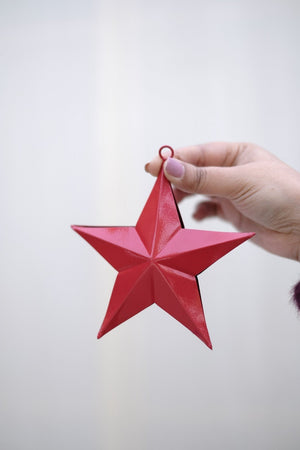 SWEN FLORIN, pack of 3 metal Christmas tree ornaments - Star, Snow flake, Heart - Tree ornament
