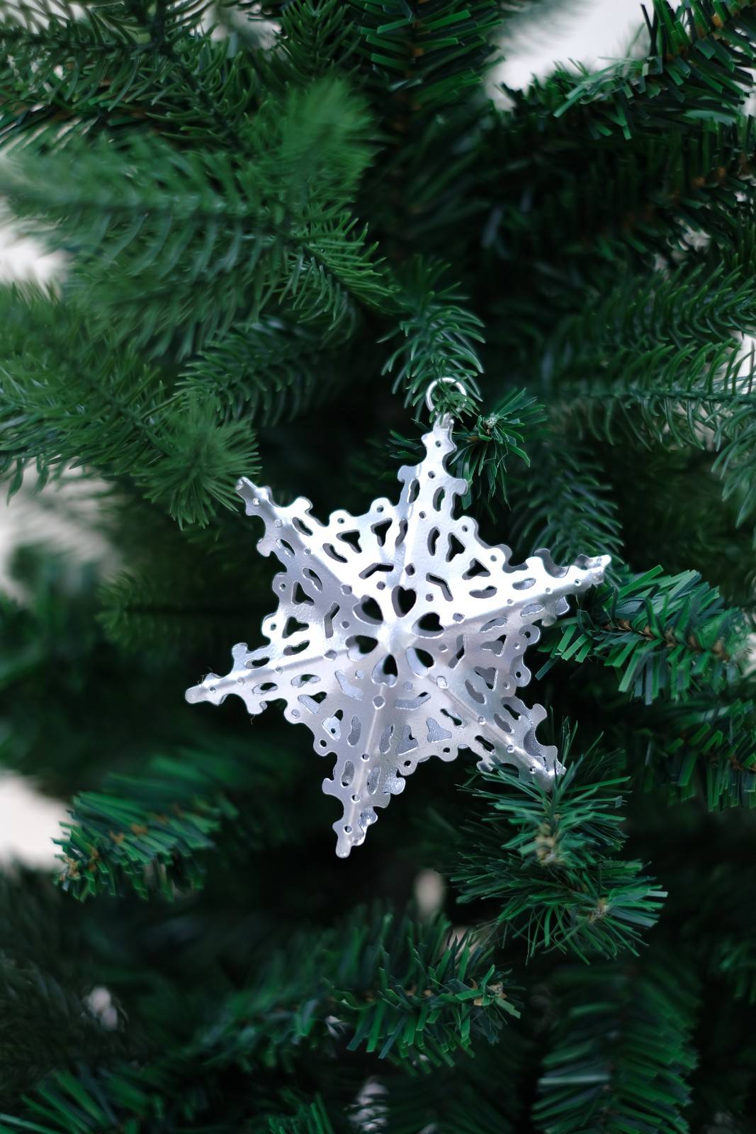 SWEN FLORIN, pack of 3 metal Christmas tree ornaments - Star, Snow flake, Heart - Tree ornament