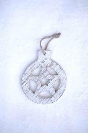 SWEN HERMES, Pack of 4 Wooden Christmas Tree Ornaments - Star, Tree, Candyman, Santa - Tree ornament