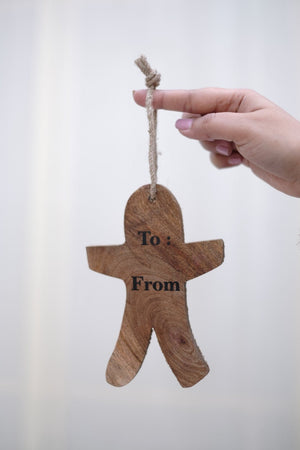 SWEN HERMES, Pack of 4 Wooden Christmas Tree Ornaments - Star, Tree, Candyman, Santa - Tree ornament