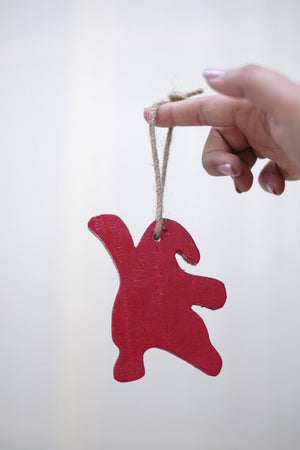 SWEN HERMES, Pack of 4 Wooden Christmas Tree Ornaments - Star, Tree, Candyman, Santa - Tree ornament