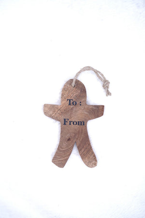 SWEN HERMES, Pack of 4 Wooden Christmas Tree Ornaments - Star, Tree, Candyman, Santa - Tree ornament