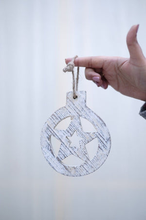 SWEN HERMES, Pack of 4 Wooden Christmas Tree Ornaments - Star, Tree, Candyman, Santa - Tree ornament