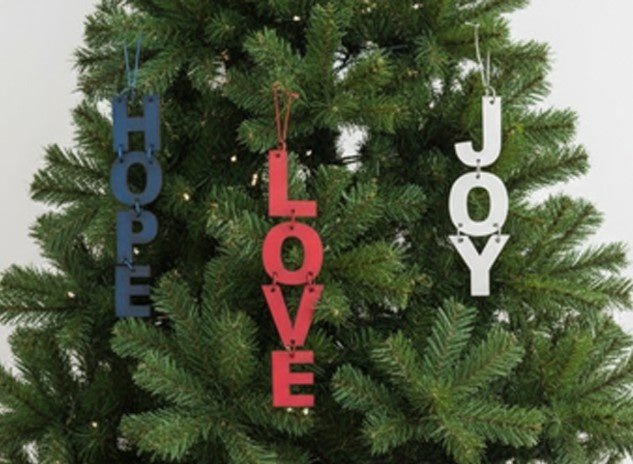 Swen NADIA, Pack of 3 festive Christmas Tree word ornaments by SWEN - Tree ornament