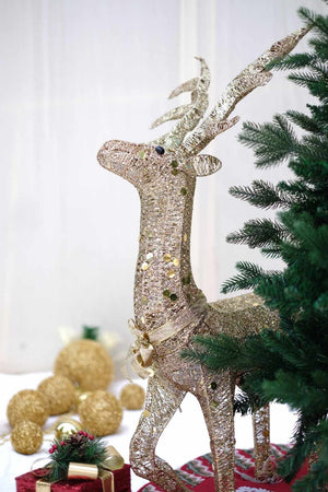 SWEN Rudolph, Shimmering Gold LED Reindeer Decoration - Christmas Decor