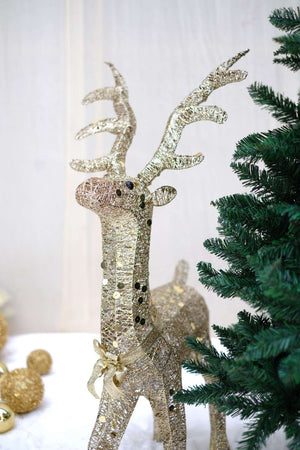 SWEN Rudolph, Shimmering Gold LED Reindeer Decoration - Christmas Decor