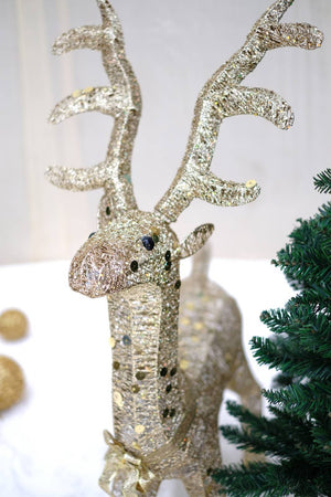 SWEN Rudolph, Shimmering Gold LED Reindeer Decoration - Christmas Decor