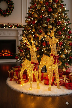 SWEN Rudolph, Shimmering Gold LED Reindeer Decoration - Christmas Decor