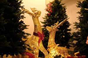 SWEN Rudolph, Shimmering Gold LED Reindeer Decoration - Christmas Decor
