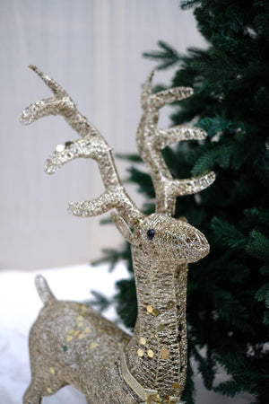 SWEN Rudolph, Shimmering Gold LED Reindeer Decoration - Christmas Decor