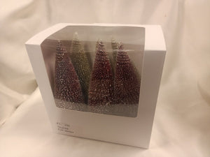 Swen SELENE, pack of 6 premium red and gold miniature bottle brush trees - Christmas Tree