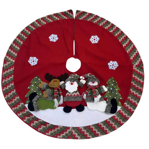 Swen SMITTEN, the enchanting Whimsical Winter Friends Appliquéd Christmas Tree Skirt - Christmas Decor