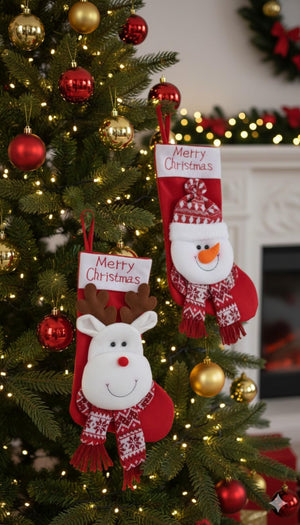 Swen VIONNE, Pack of 2 Whimsical Character Holiday Stockings - Christmas Stockings