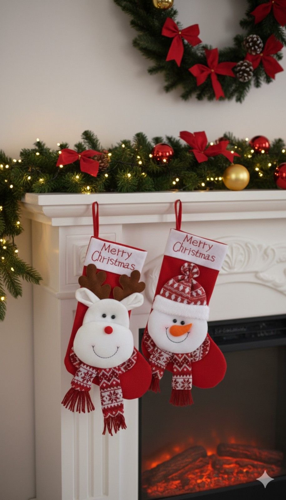 Swen VIONNE, Pack of 2 Whimsical Character Holiday Stockings - Christmas Stockings