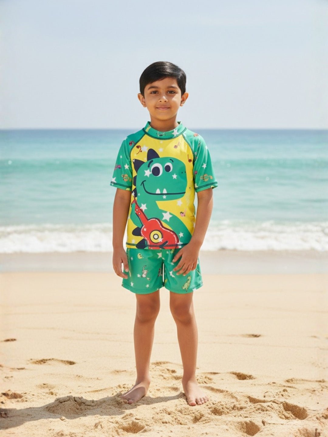 T - Rex Tune Boys T-shirt And Short Swim Set - 3 - 4 Years Kids Swimwear