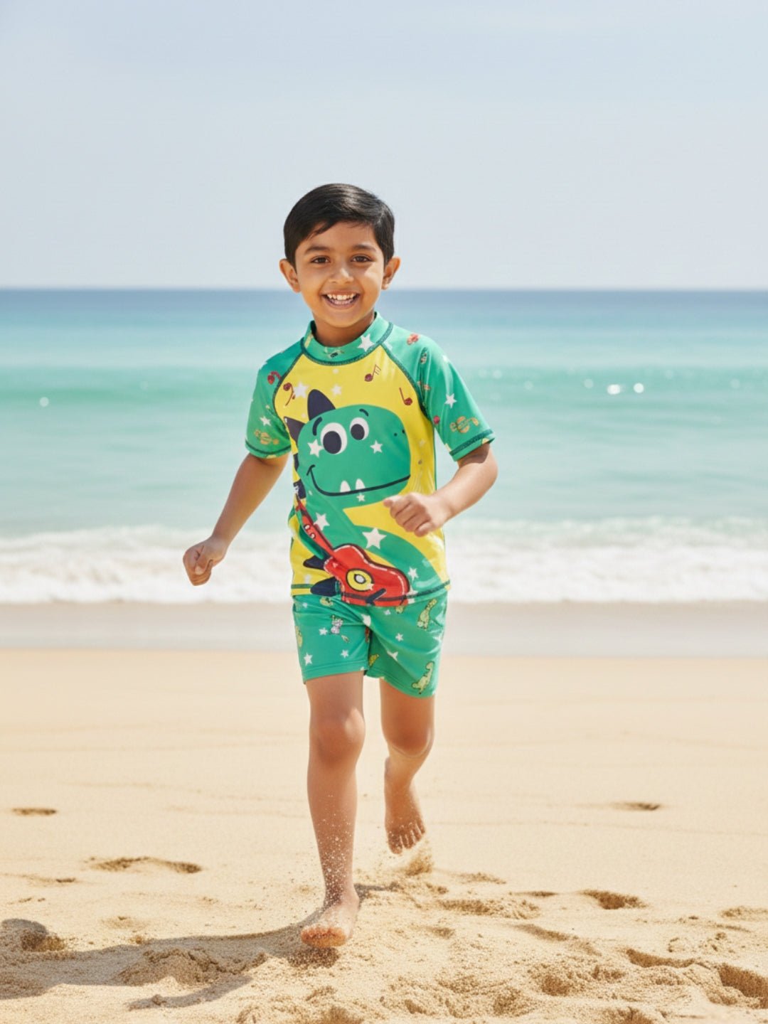T - Rex Tune Boys T-shirt And Short Swim Set - 3 - 4 Years Kids Swimwear