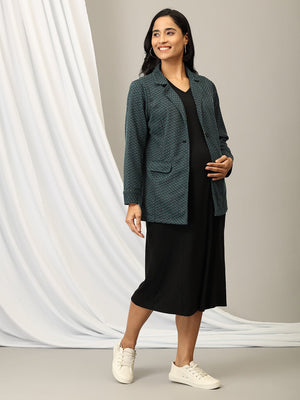 Tailored to Thrill Maternity and Nursing Shacket Dress - DRS - SD - TAITHR - S