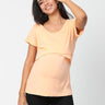 Tangerine Stylized Solid Maternity and Nursing Top - MAT-ORGSY-S