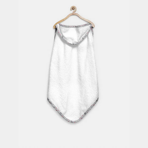 The Baby Atelier 100% Organic Grey Bandhani Print Organic Hooded Towel Set