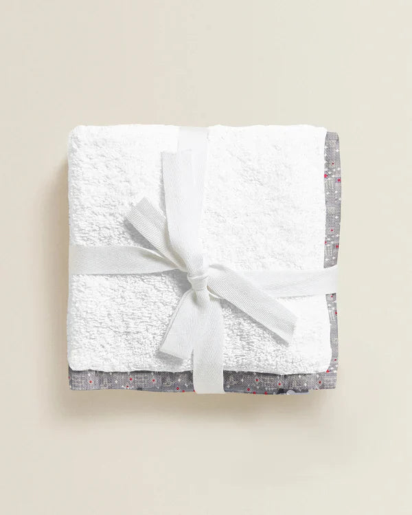 The Baby Atelier 100% Organic Grey Bandhani Print Organic Junior Towel