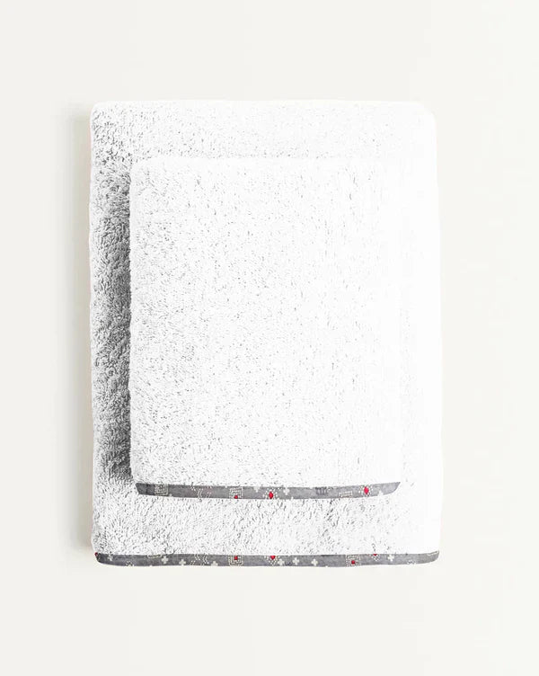 The Baby Atelier 100% Organic Grey Bandhani Print Organic Junior Towel Set