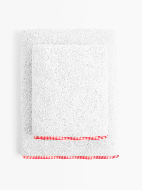 The Baby Atelier 100% Organic Red Checks Organic Junior Towel Set
