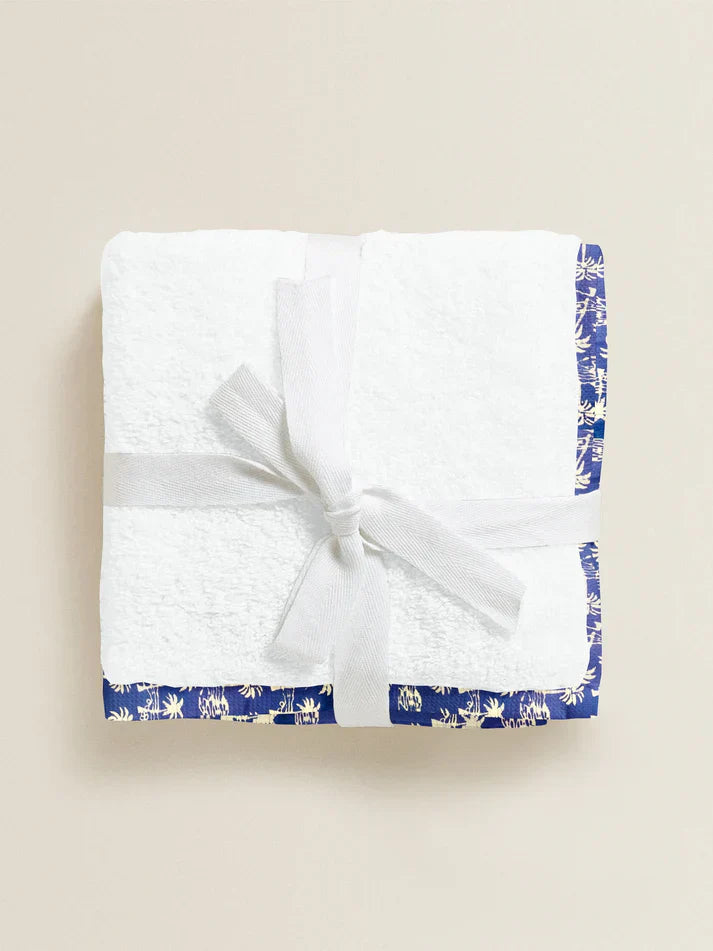 The Baby Atelier 100% OrganicFloral Blue Organic Junior Towel