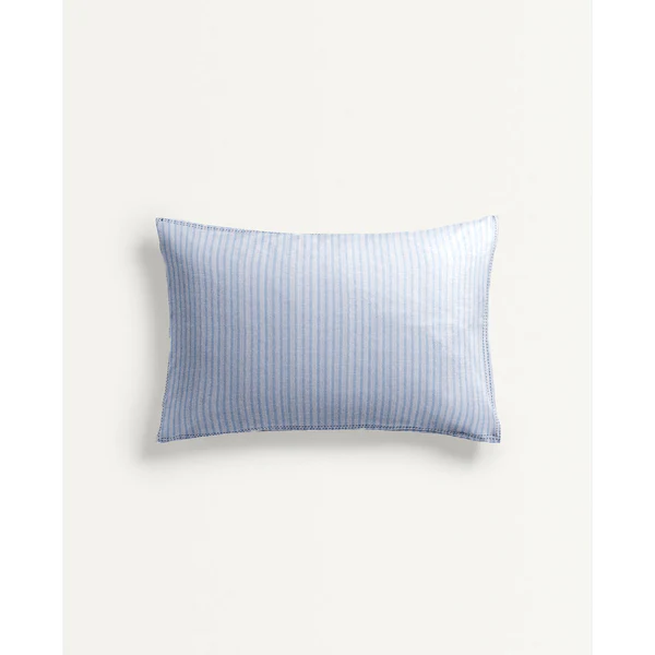 The Baby Atelier 100% Organic Junior Pillow Cover Set without fillers Blue and white stripe