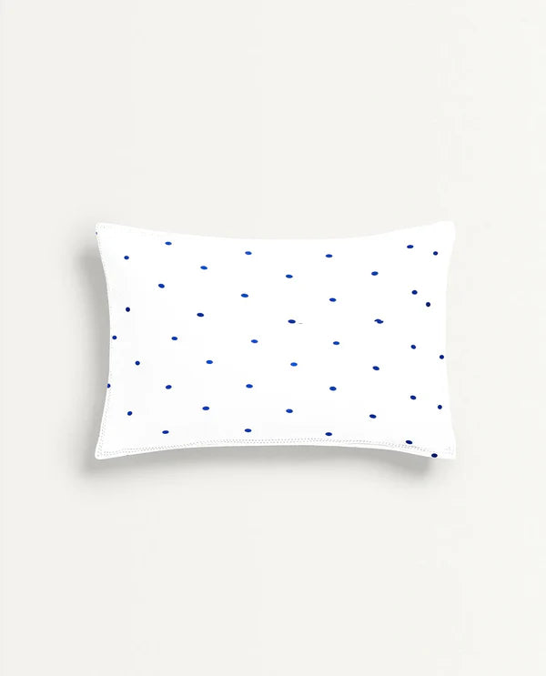 The Baby Atelier 100% Organic Junior Pillow Cover without fillers Cream & Navy Dot